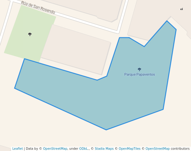 walking in Parque Papaventos map in Ourense