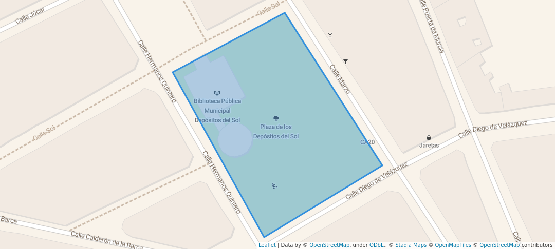 walking in Plaza de los Depósitos del Sol map in Albacete