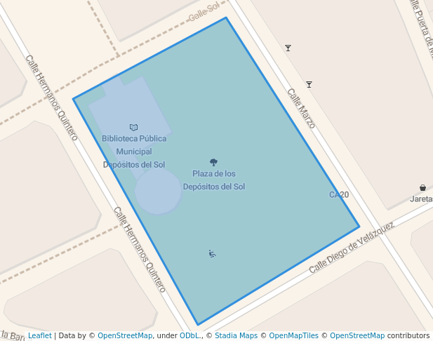 walking in Plaza de los Depósitos del Sol map in Albacete