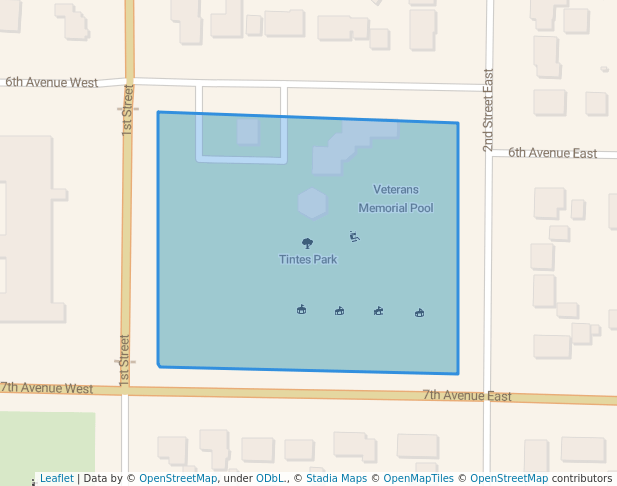 walking in Tintes Park map in West Fargo