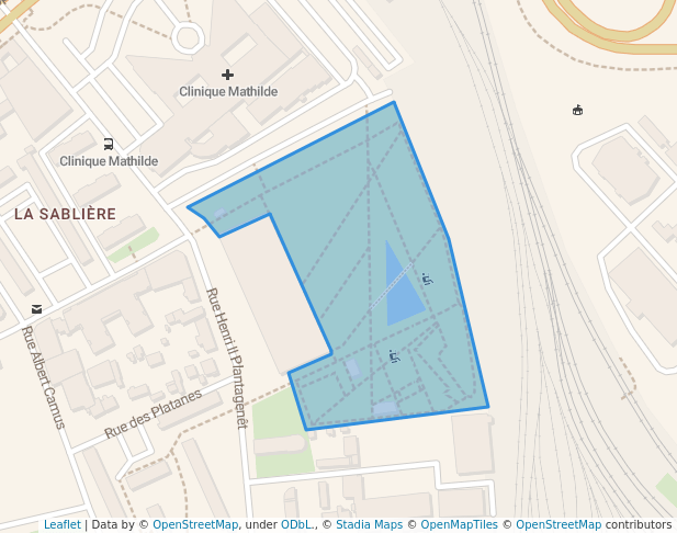 walking in Parc Grammont map in Rouen