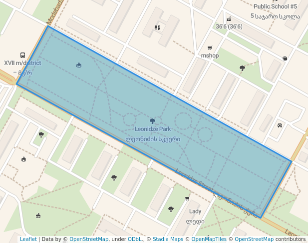 Leonidze Park in Rustavi | Map and Routes