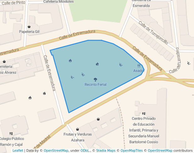walking in Recinto Ferial map in Fuenlabrada