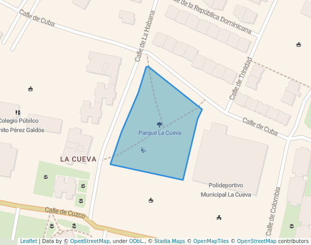 walking in Parque La Cueva map in Fuenlabrada