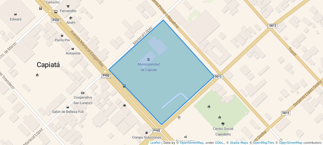 walking in Plaza de los Héroes map in Capiatá