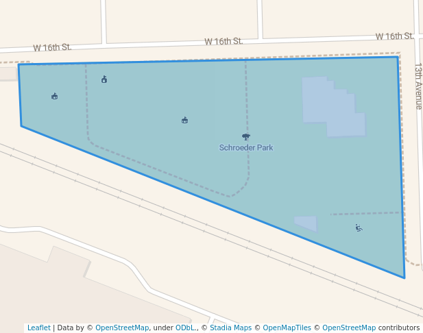 walking in Schroeder Park map in Broadview