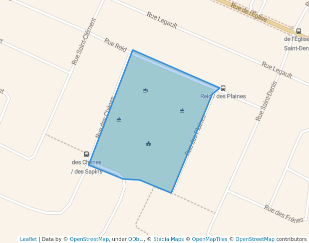 walking in Parc des Hirondelles map in Mercier