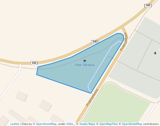 walking in Park 700-lecia map in Bysław