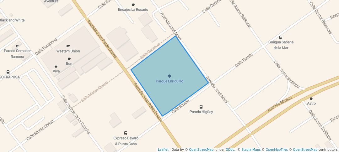 walking in Parque Enriquillo map in Santo Domingo