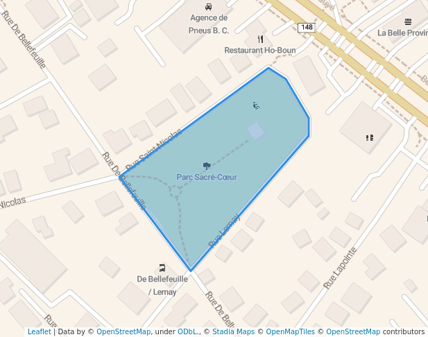 walking in Parc Sacré-Cœur map in Saint-Eustache