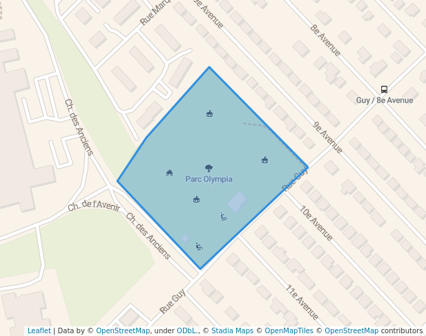 walking in Parc Olympia map in Deux-Montagnes