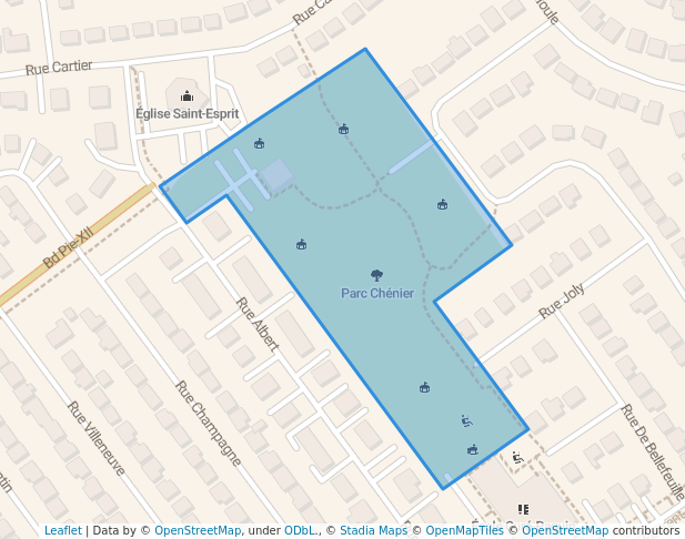 walking in Parc Chénier map in Saint-Eustache