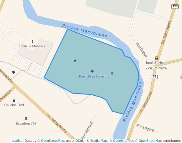 walking in Parc Gilles Forest map in Mascouche