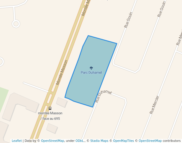 walking in Parc Duhamel map in Mascouche