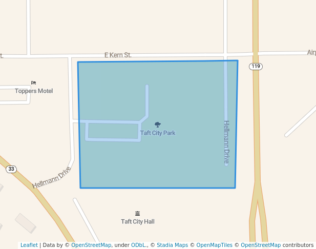 walking in Taft City Park map in Taft