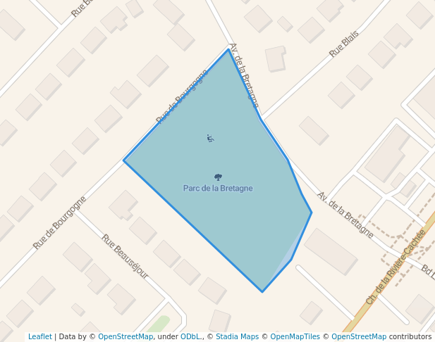 walking in Parc de la Bretagne map in Boisbriand