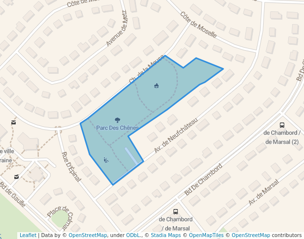 walking in Parc Des Chênes map in Lorraine
