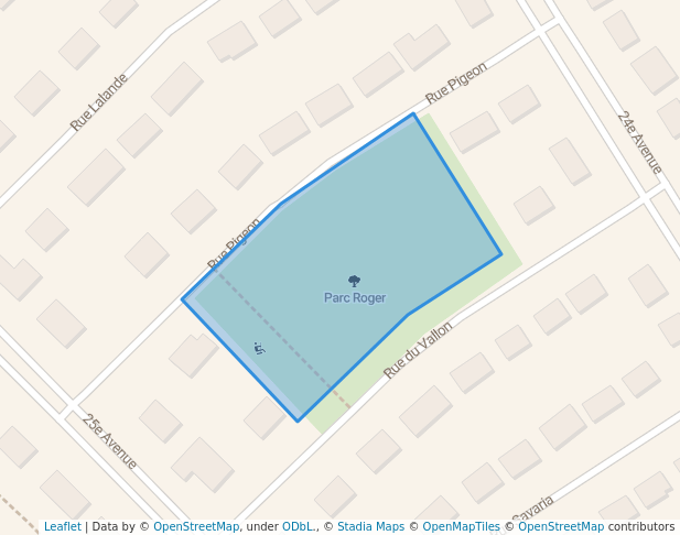 walking in Parc Roger map in Bois-des-Filion