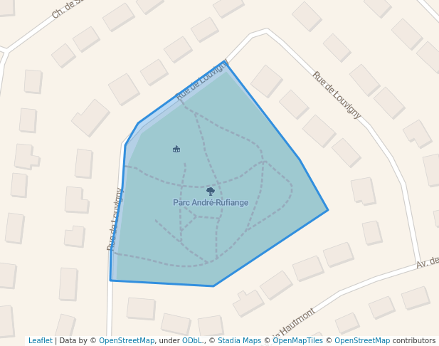 walking in Parc André-Rufiange map in Lorraine