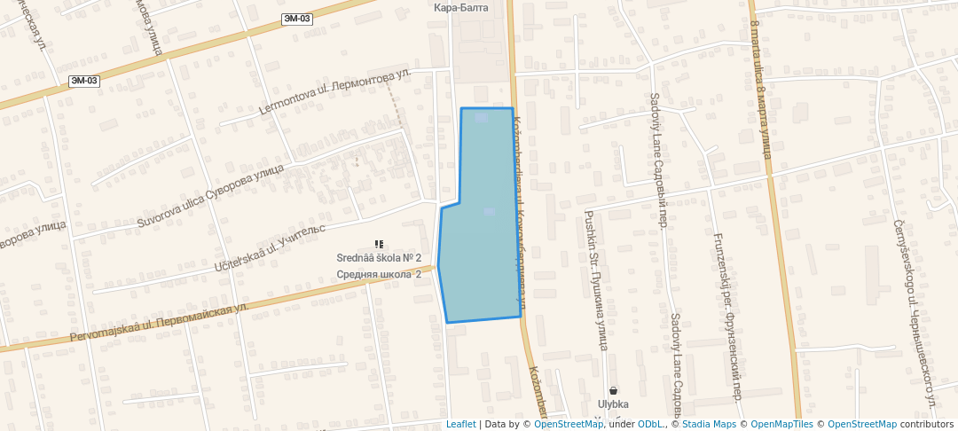 walking in Парк Победы map in Kara Balta