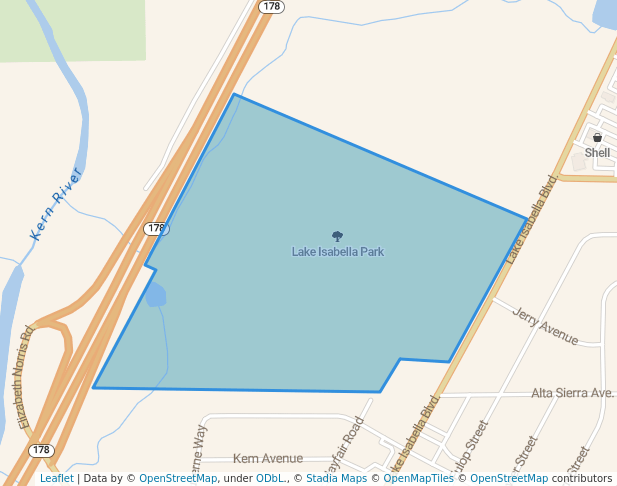 walking in Lake Isabella Park map in Lake Isabella