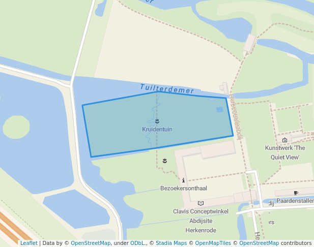 walking in Kruidentuin map in Hasselt