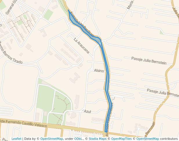 walking in Bandejón Central Las Perdices map in La Reina