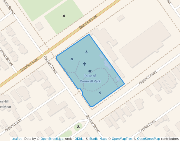 walking in Duke of Cornwall Park map in Broken Hill