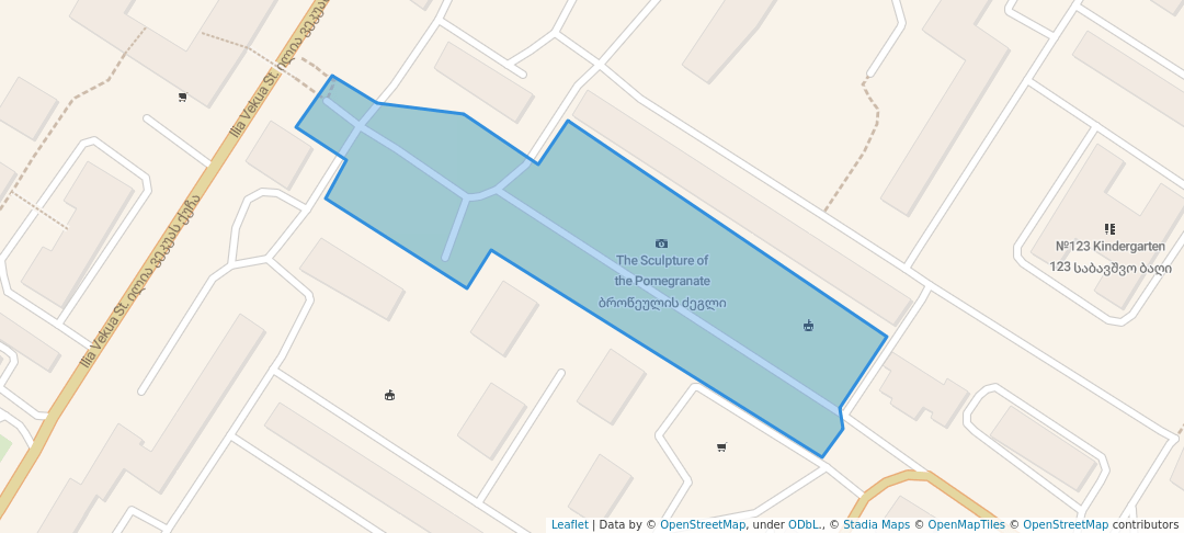 walking in გლდანის 7მკრ პარკი (Park in Gldani 7th. District)  map in T'bilisi