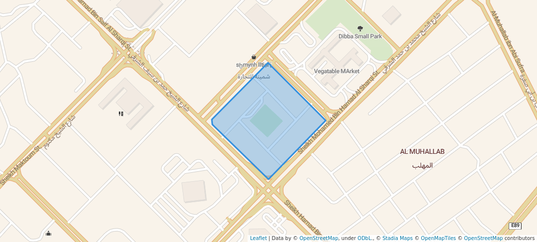 walking in Dibba Central Market map in Fujairah