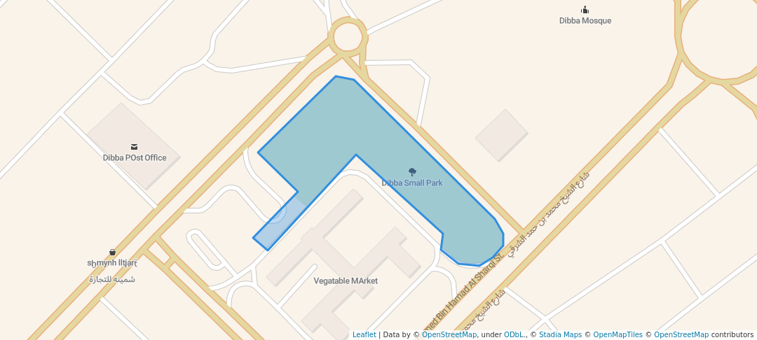 walking in Dibba Small Park map in Dibba Al-Fujairah