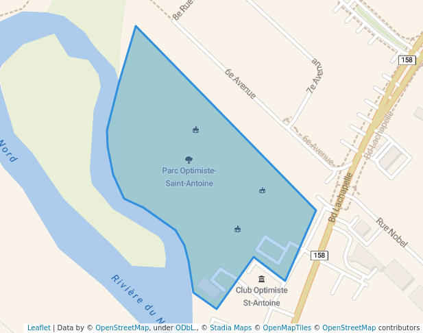 walking in Parc Optimiste-Saint-Antoine map in Saint-Jérôme