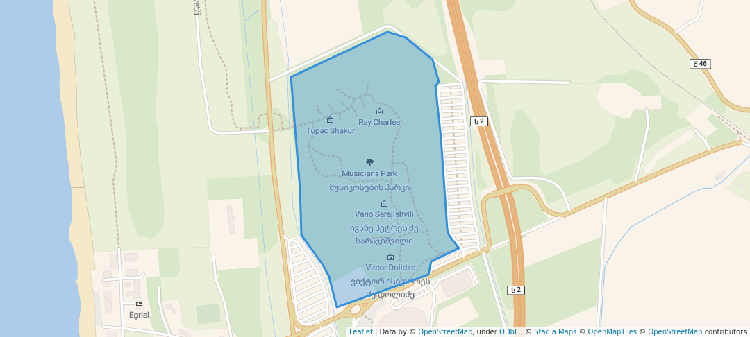 walking in Musicians Park map in Tsvermaghala