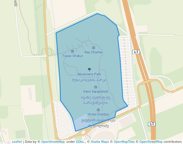 walking in Musicians Park map in Tsvermaghala