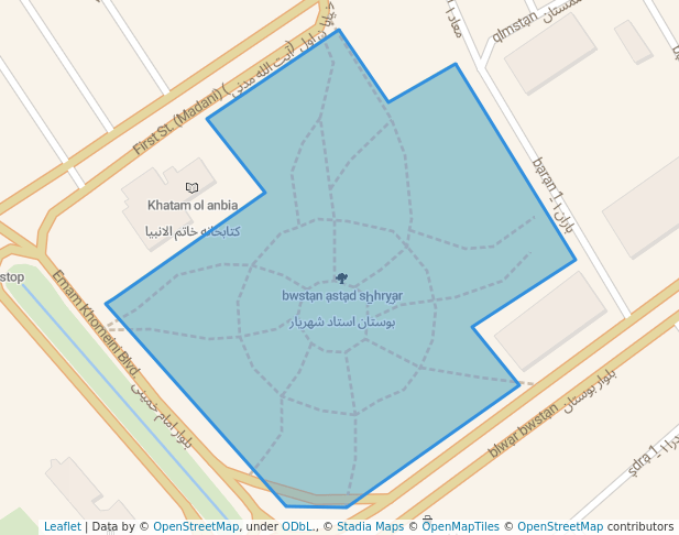 walking in بوستان استاد شهریار map in Nasimshahr