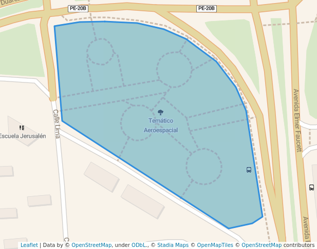 walking in Temático Aeroespacial map in Callao