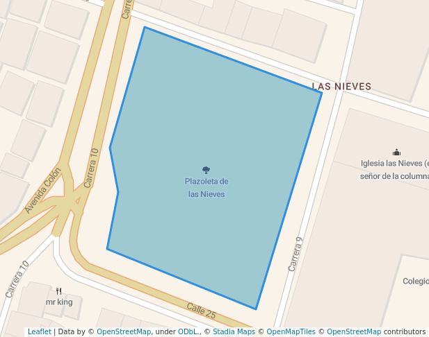 walking in Plazoleta de las Nieves map in Tunja