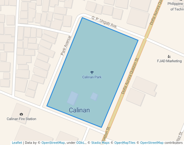 walking in Calinan Park map in Davao City