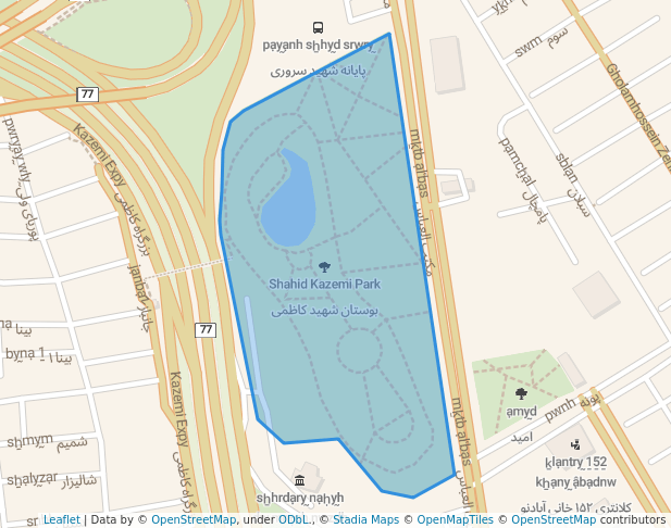 Shahid Kazemi Park in Tehran | Map and Routes