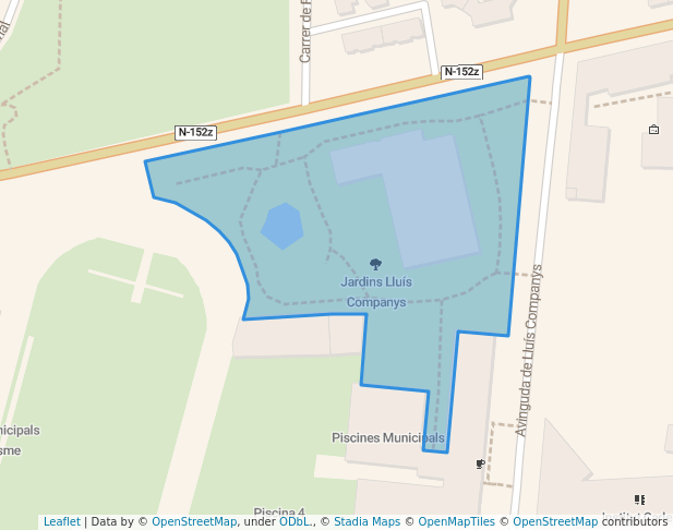 walking in Jardins Lluís Companys map in Granollers