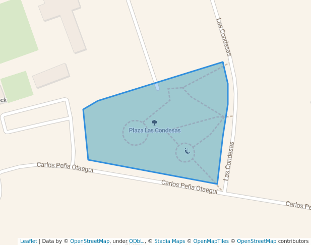 walking in Plaza Las Condesas map in Las Condes