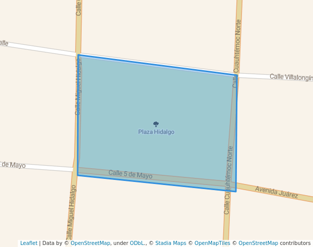 walking in Plaza Hidalgo map in Ciudad Hidalgo