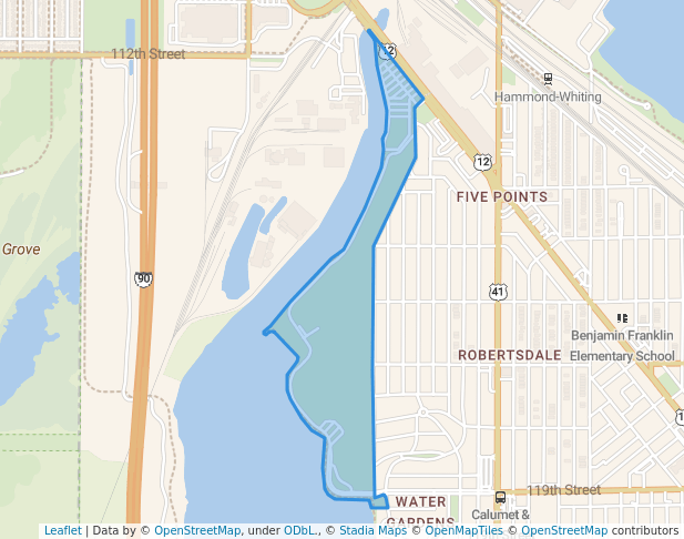 walking in Forsythe Park map in Whiting