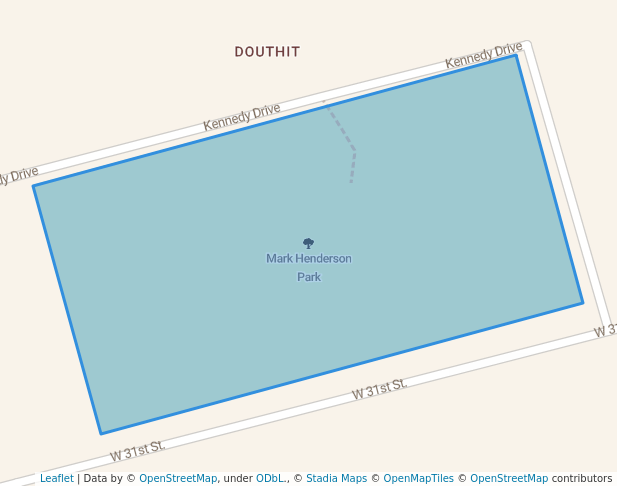 walking in Mark Henderson Park map in Odessa