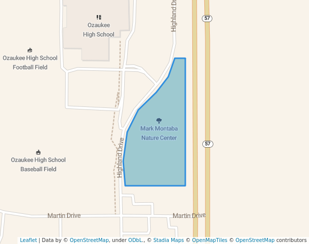 walking in Mark Montaba Nature Center map in Fredonia