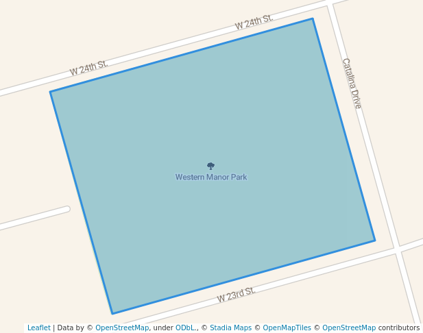 walking in Western Manor Park map in Odessa