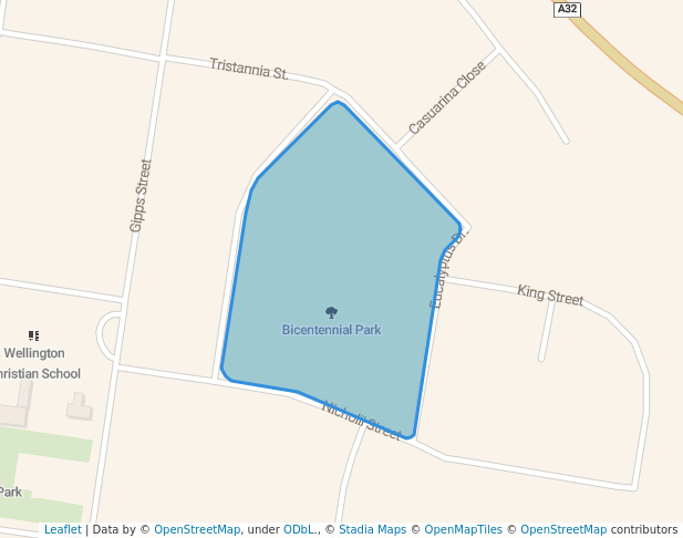 walking in Bicentennial Park map in Montefiores