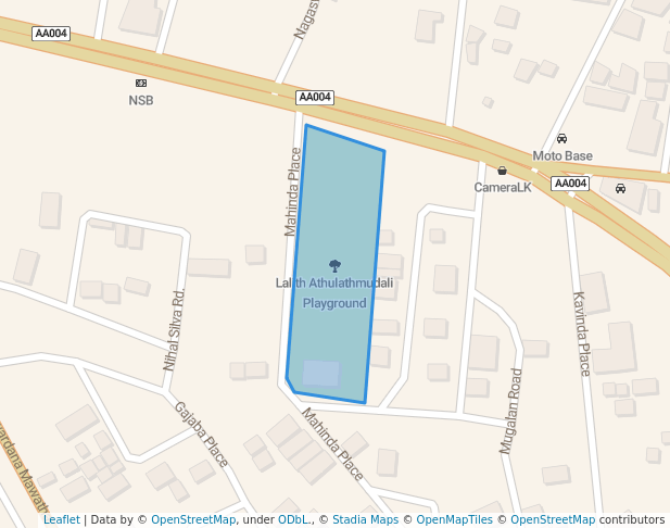 walking in Lalith Athulathmudali Playground map in Colombo