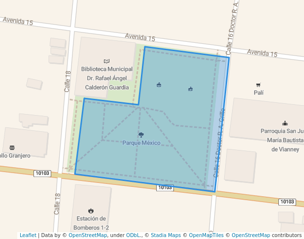 Barrio México Park in San José | Map and Routes