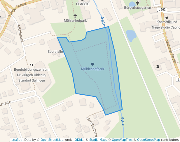 walking in Mühlenhofpark map in Sulingen